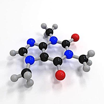 3d caffeine molecule structure