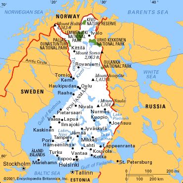 Located between Sweden and Russia, Finland also borders the Baltic Sea ...