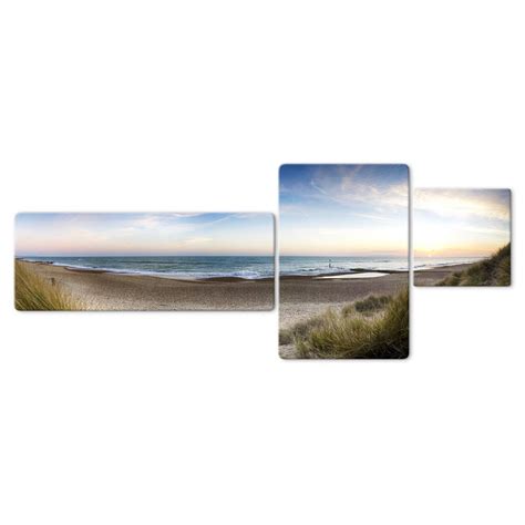 Beach panorama Glass art (3 parts) | wall-art.com