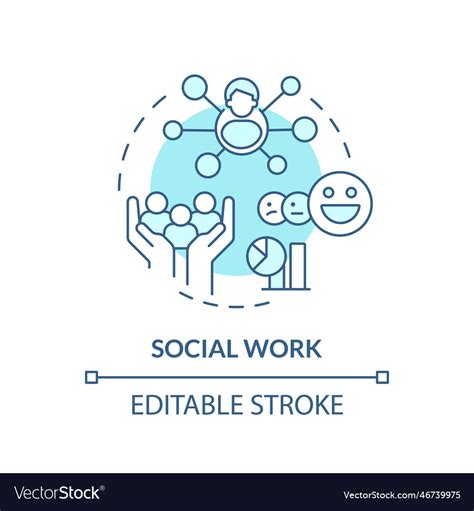 Social work blue concept icon Royalty Free Vector Image