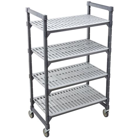 Cambro EMU246070V4580 Camshelving Elements Mobile Shelving Unit with 4 Vented Shelves - 24" x 60 ...