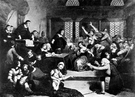 Salem Witch Trial-Painting Depicting A Scene In A Courtroom During The Salem Witch Trials. - Cpl ...