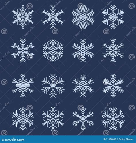 Simple Snowflake Shapes (Set #2) Stock Photos - Image: 11106053