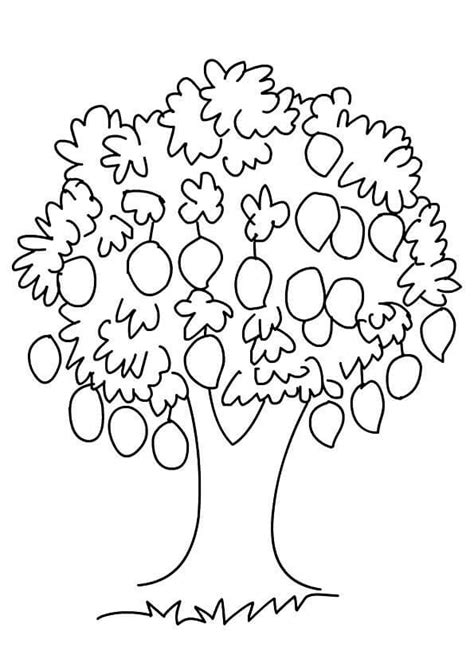 Árbol de Mango para colorear, imprimir e dibujar –ColoringOnly.Com