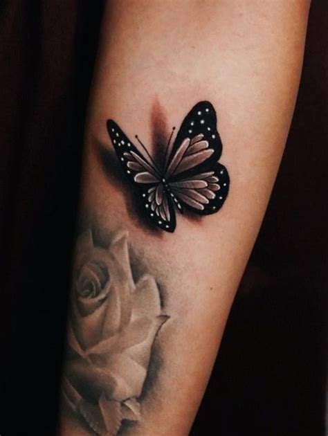 Black And White 3d Butterfly Tattoo | Butterfly tattoos for women ...