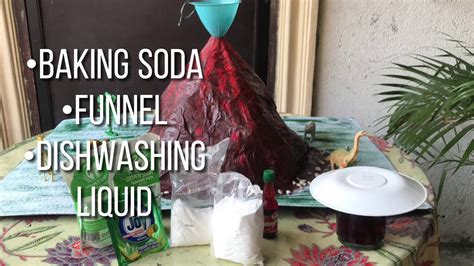 Volcano Making & Eruption Experiment Baking soda and Vinegar - YouTube