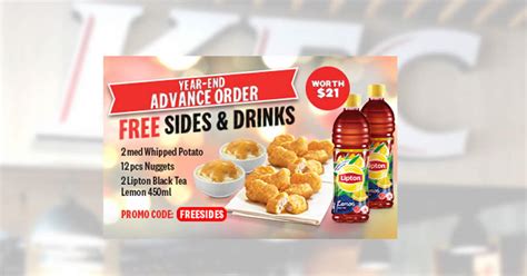 (EXPIRED) KFC Delivery: Get Free Sides when you place an advance order for selected dates till ...