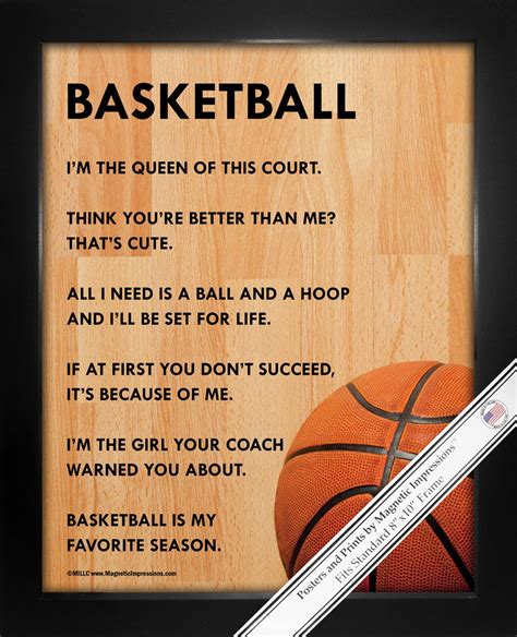 Basketball Female 8x10 Sport Poster Print | Sports quotes basketball ...