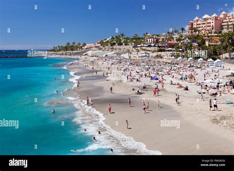 Playa del Duque beach at Costa Adeje, Tenerife, Canary Islands, Spain, Atlantic, Europe Stock ...