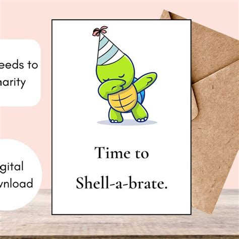 Turtle Birthday Card - Etsy