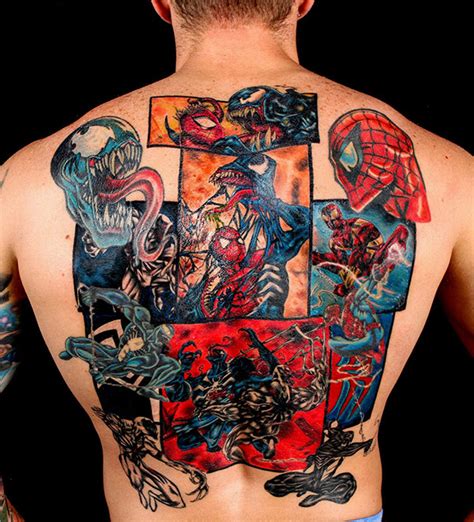 Mind Blowing Spider-Man Vs. Venom Comic Book Full Back Tattoo [pic] - Global Geek News