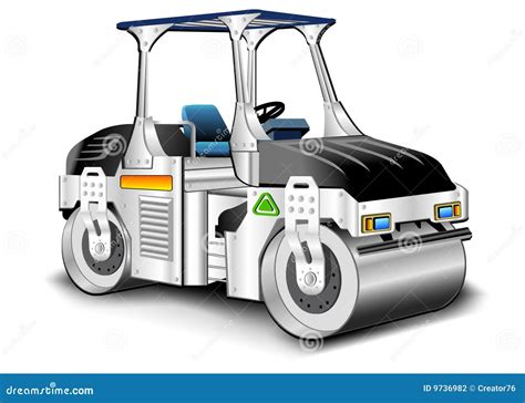 Compactor stock vector. Illustration of hydraulic, asphalt - 9736982