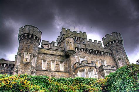 Wray Castle ~ England, Castle, Clouds, Medieval, England, HD wallpaper ...