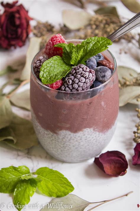 Acai Layered Chia Pudding - Cooking with a Wallflower