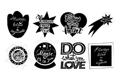 Motivational Phrases Vector Stickers Set Stock Illustration ...