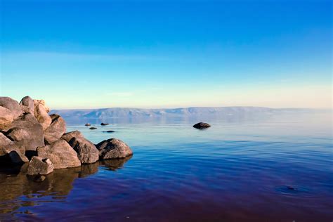 Landscape and water at the Sea of Galilee, Israel image - Free stock photo - Public Domain photo ...