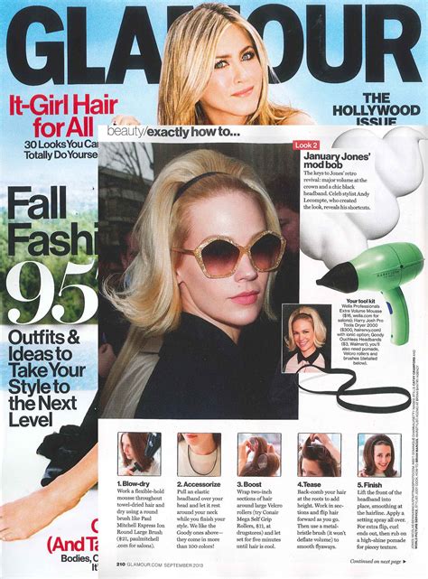 January Jones' chic bob with Harry Josh Pro Tools Pro Dryer- Glamour, Sept 2013 | Harry josh ...