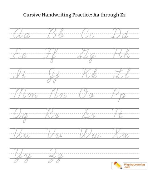 Cursive Handwriting Practice Letter A Through Z Uppercase Lowercase for kids | Cursive ...