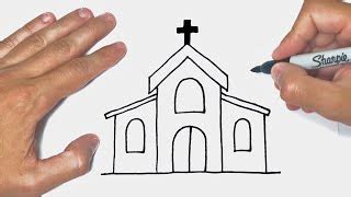 How to draw a Church Step by Step