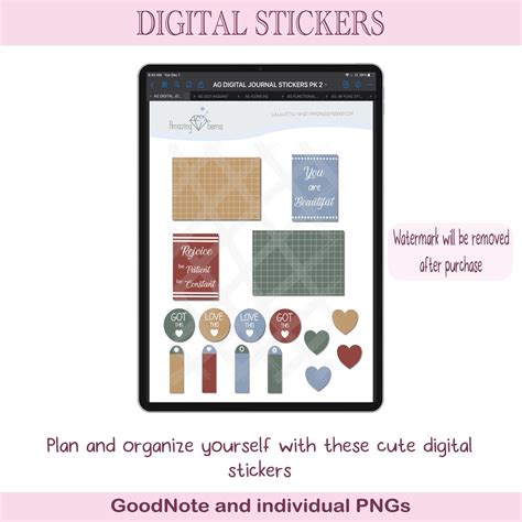 Digital Stickers, Digital Planner Stickers, Pre-cropped Goodnotes ...