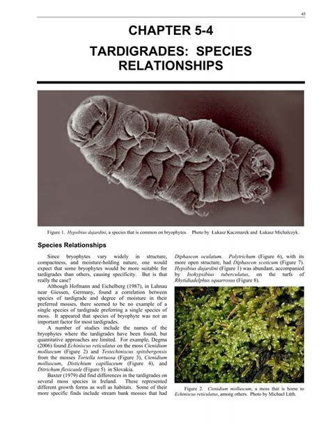 Chapter 5-4: Tardigrades: Species Relationships - Bryophyte Ecology