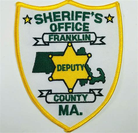 Franklin County Sheriff Deputy Massachusetts Patch | Franklin county, County sheriffs, Sheriff ...