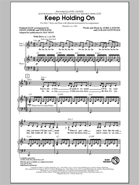 Keep Holding On Sheet Music | Mac Huff | SSA Choir