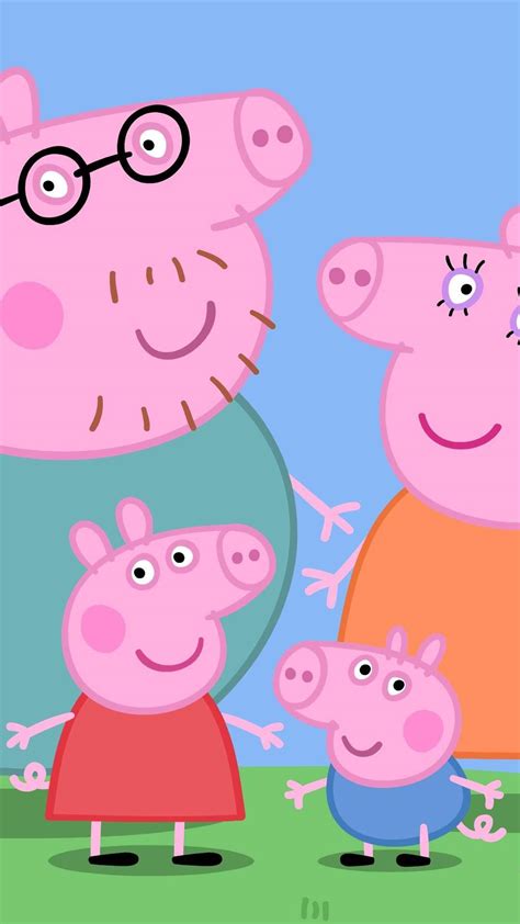 Download Happy Family Peppa Pig Phone Wallpaper Wallpaper | Wallpapers.com