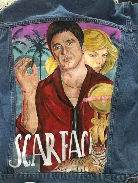 Scarface denim painted jacket | Painted jacket, Painted denim, Fashion art