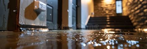 A Flood Alarm Sensor Installed in a Basement Alerting Homeowners To ...