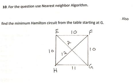 Answered: find the minimum Hamilton circuit from… | bartleby