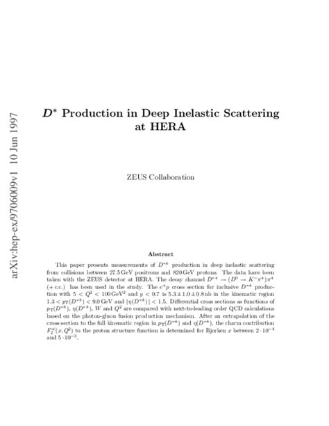 (PDF) Measurement of charmed hadron production in e±p deep inelastic scattering with the ZEUS ...