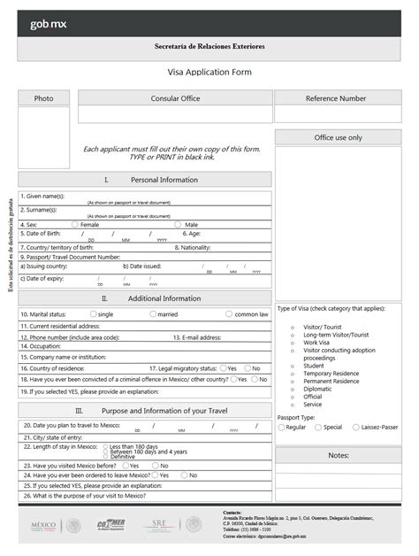 How to Fill Mexico's Visa Application Form - 33travels