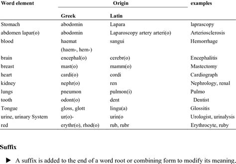 Terms having Greek and Latin origin | Download Table