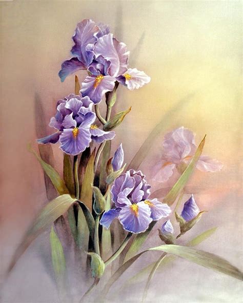 Purple Iris Flowers Art Print of Original Water Color Painting Iris ...