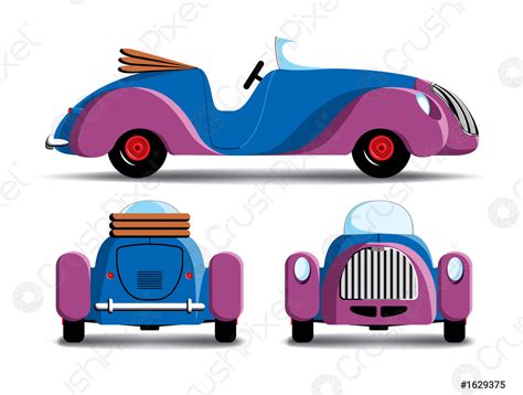 Cartoon purple car - stock vector 1629375 | Crushpixel