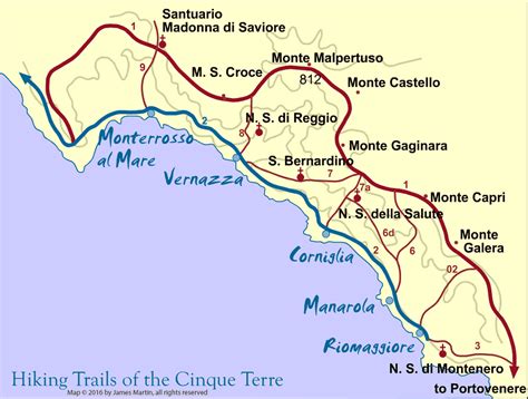 Cinque Terre Trail Map - Walking the Trails | Wandering Italy