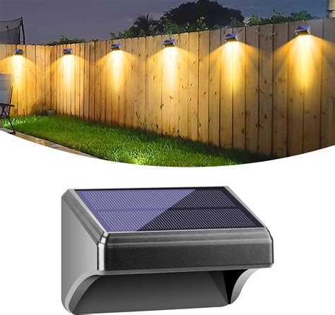 Bridika Solar Fence Lights, Fence Lights Fence Solar Lights Outdoor Waterproof Warm White ...