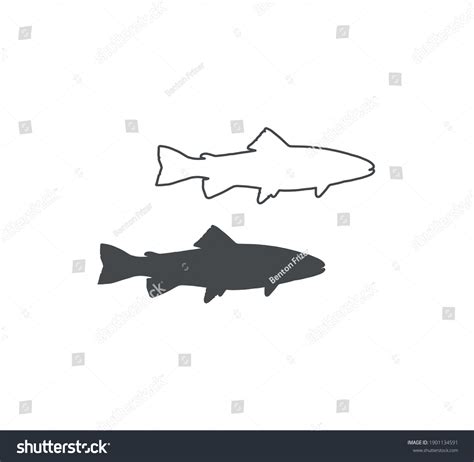 Trout outline Images, Stock Photos & Vectors | Shutterstock