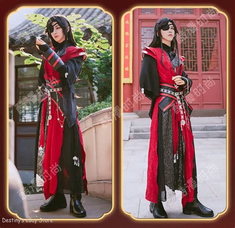 Red Hanfu TGCF Tian Guan Ci Fu Hua Cheng Cosplay Costume Fancy Dress ...