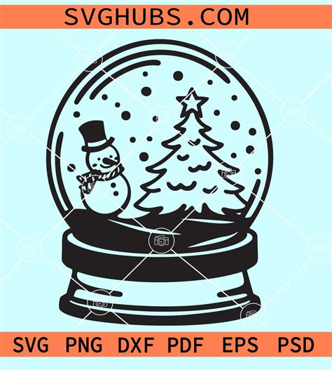 Christmas snow globe SVG, Snow Globe SVG, Snow Globe Clipart, Snow ...