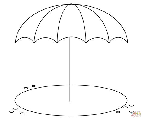 Beach Umbrella Coloring Page