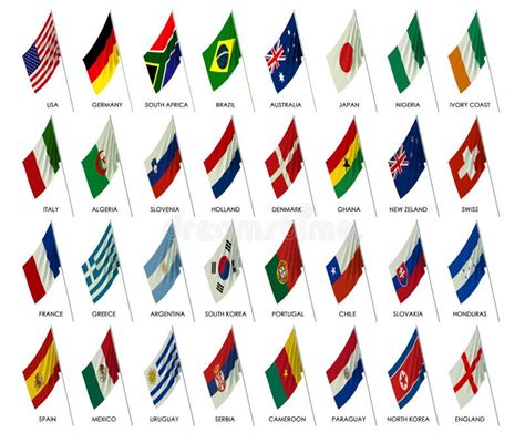 Soccer Team Flags World Cup 2010 Stock Illustration - Illustration of world, countries: 13300516