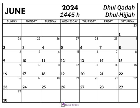 Islamic Calendar 2024 June - Dorry Gertrud