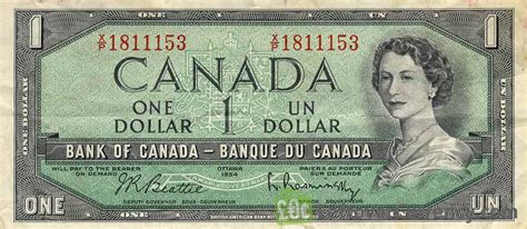 1 Canadian Dollar (prairie series 1954) - Exchange yours for cash