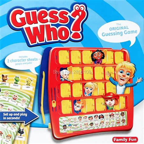 Party Family Fun Board Guessing Game GUESS WHO with 2 character sheets ...