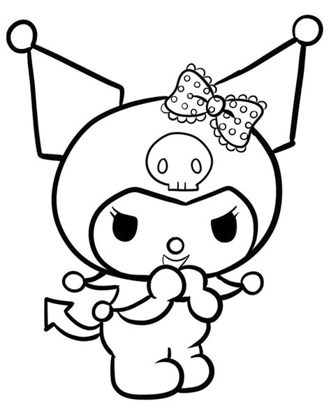 Kuromi Coloring Page