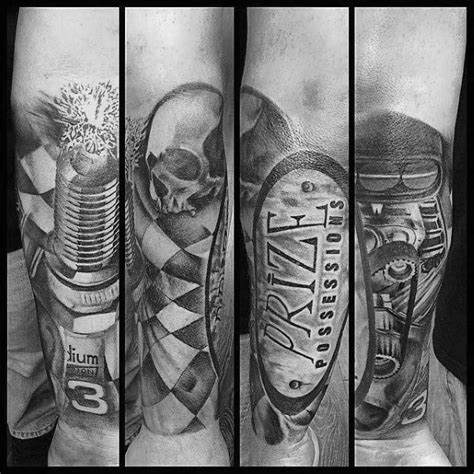 40 Checkered Flag Tattoo Ideas For Men - Racing Designs