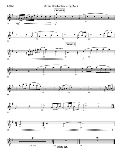 Oh The Blood Of Jesus (Choral Anthem SATB) Oboe Sheet Music PDF (Lifeway Choral / Arr. Kent ...