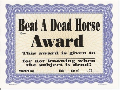 beating a dead horse award Blank Template - Imgflip